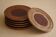Tue Poulsen, Set of 6 ceramic plates in earthy colours, modern Danish design, 1960s