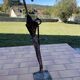 Vintage brass umbrella stand, walking stick holder