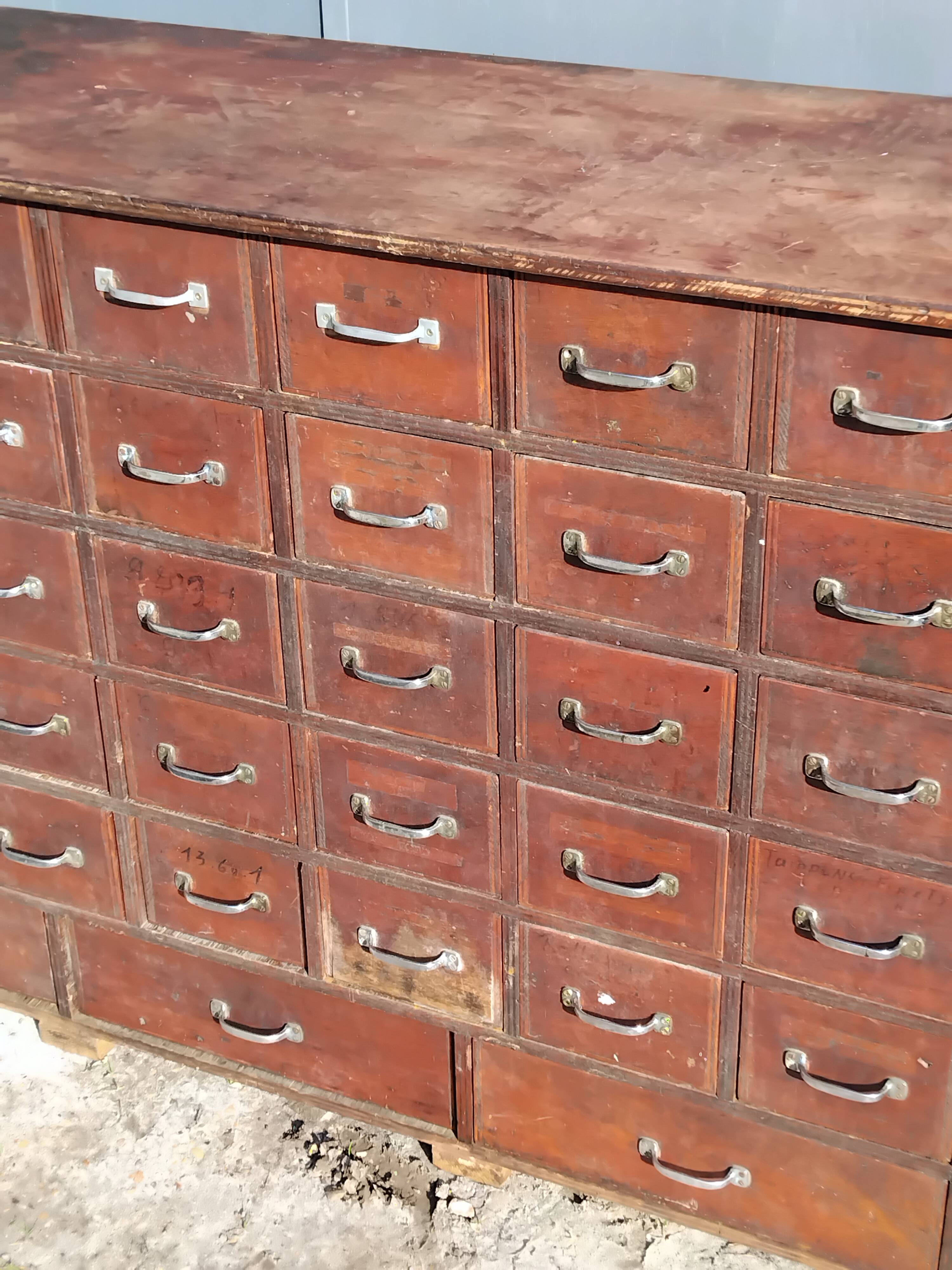 Old sideboard workshop furniture 49 drawers vintage design