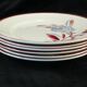 6 flat plates k and g luneville floral décor art deco model rosie