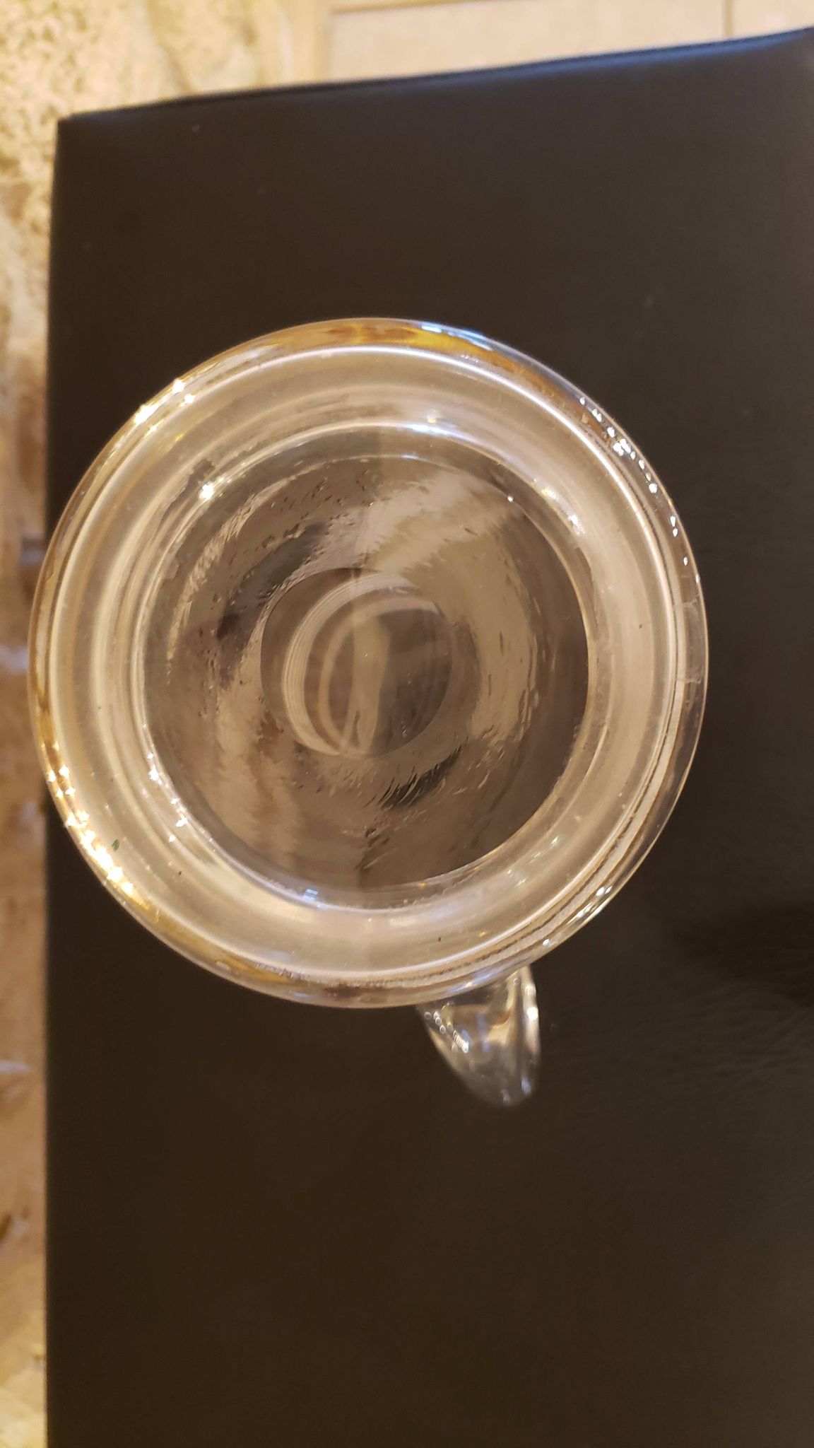 Granite glass jug with gold edging