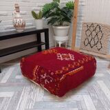 Handmade Berber pouf in wool 60 X 60 X 20 CM