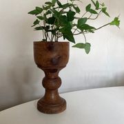 Pot cover 19th neo classic solid wood turned H24cm