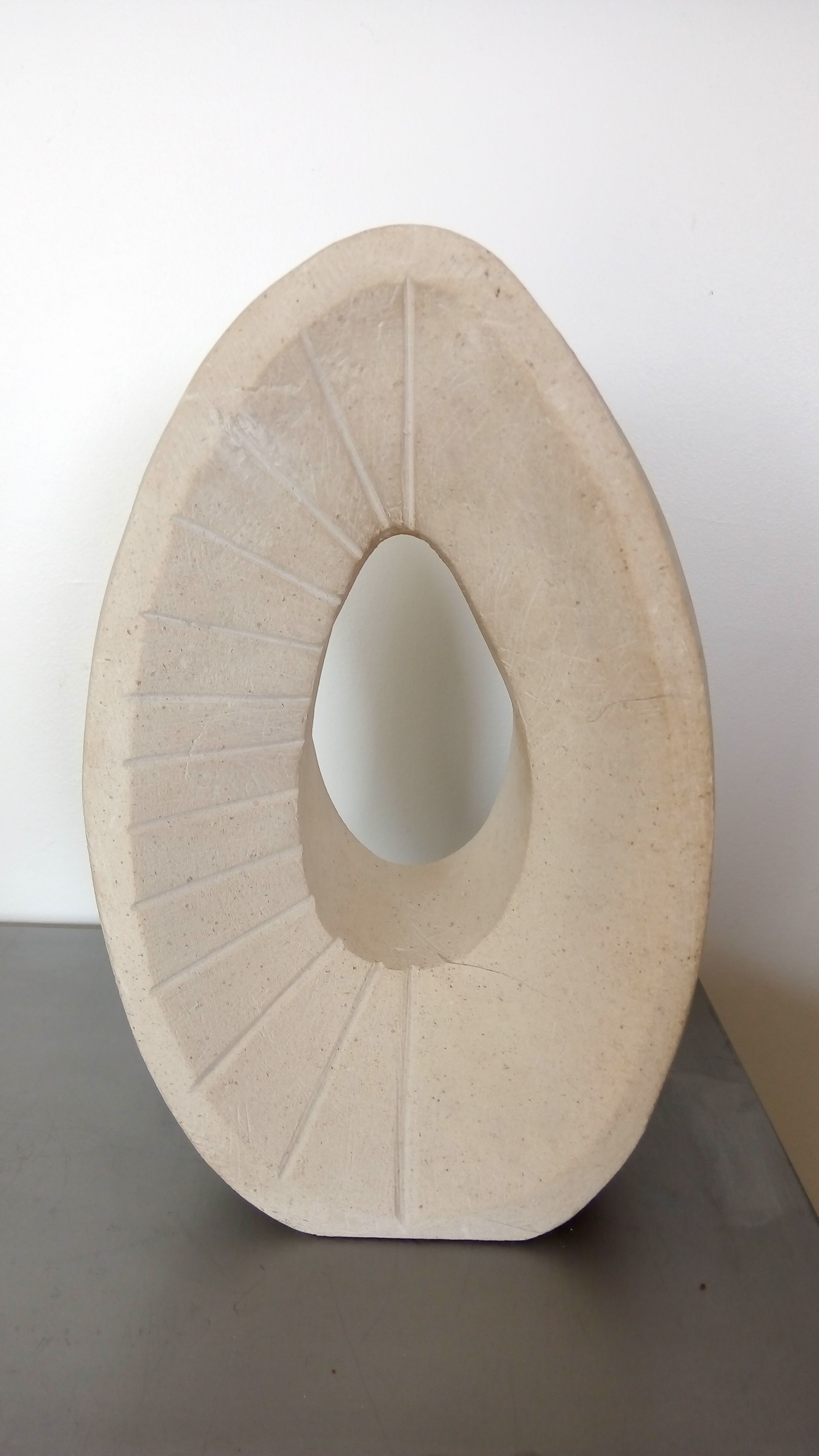 Vintage stone abstract sculpture signed Tajana