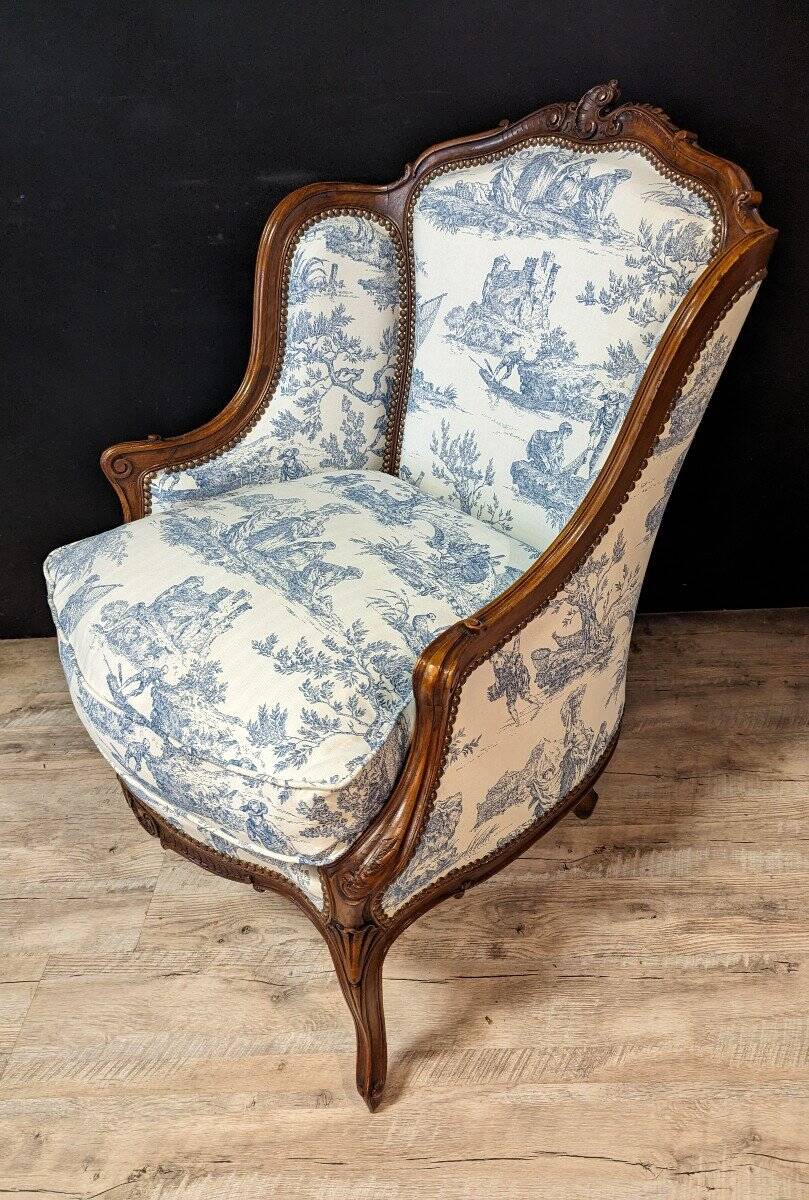 Paire De Bergère Louis XV à Oreillettes