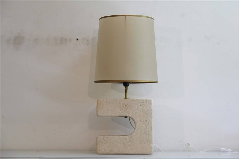 Large sculptural lamp in stone 1970