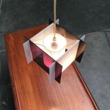 Mid-century space style acrylic cube pendant lamp, 1960s