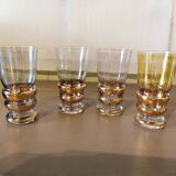Set of 4 vintage golden stem glasses