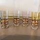 Suite de 4 verres vintage pied doré