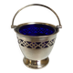 Blue and silver metal sweet jar.