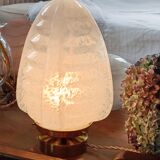 Lampe à poser globe verre de clichy