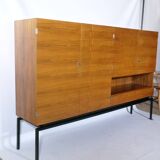 Walnut highboard w228 by leo bub, mid-century design cabinet