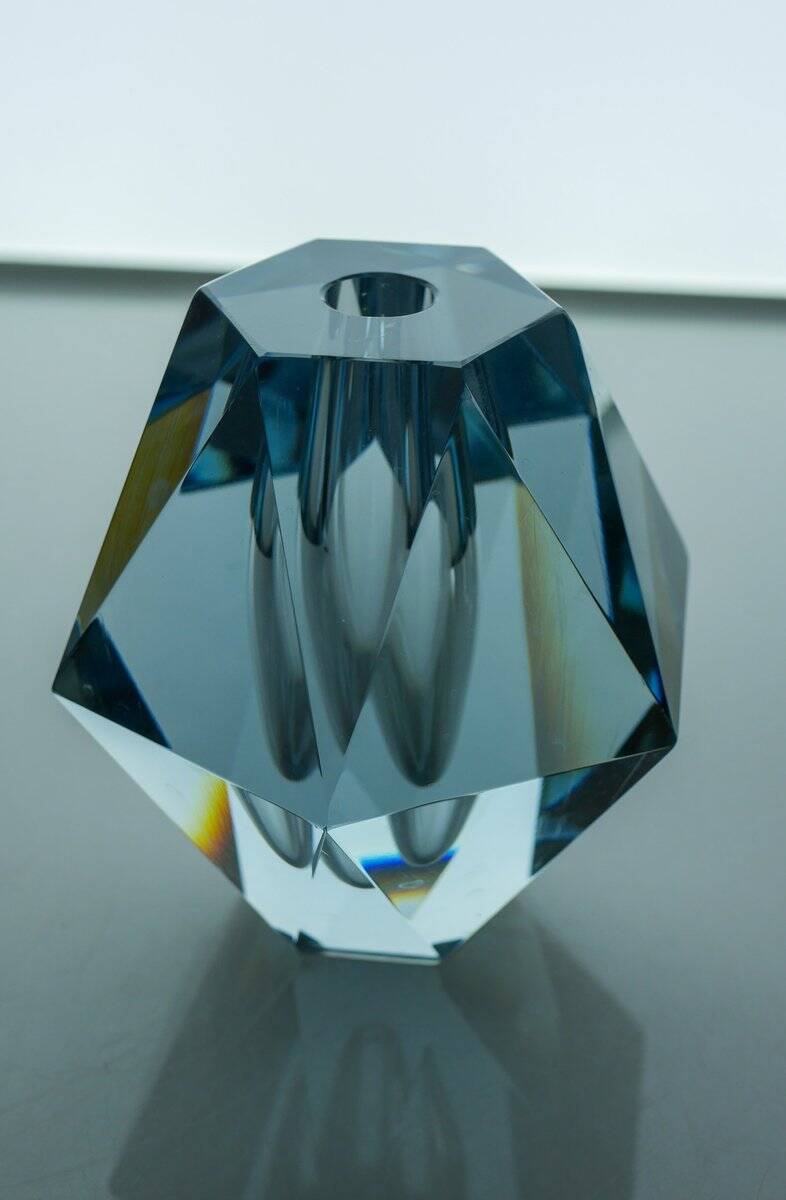 Diamond-shaped crystal vase from Strömbergshyttan
