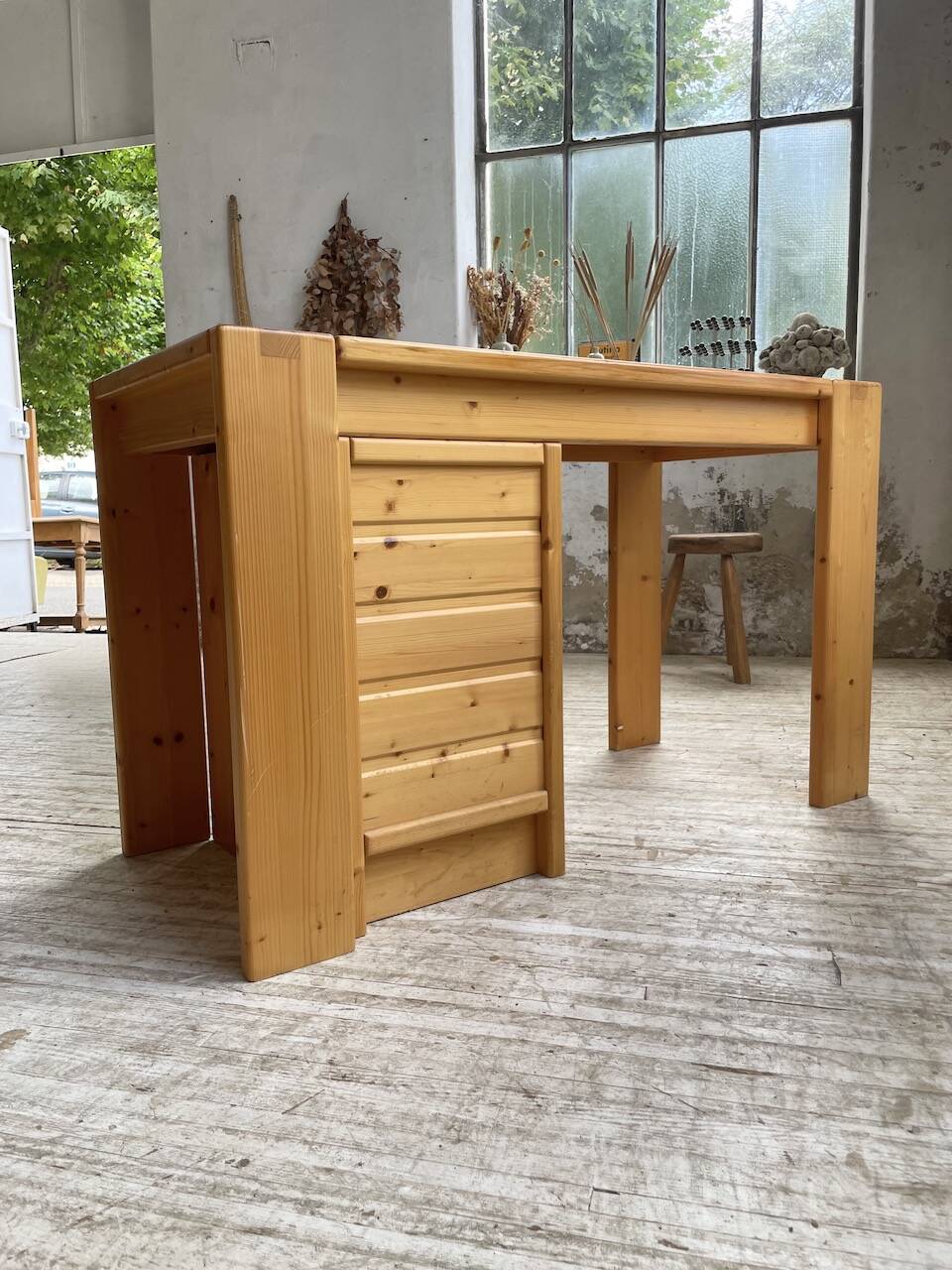 1970s pine desk