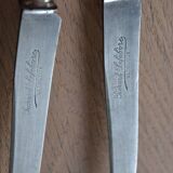 10 antique knives in mother-of-pearl and silver-plated metal