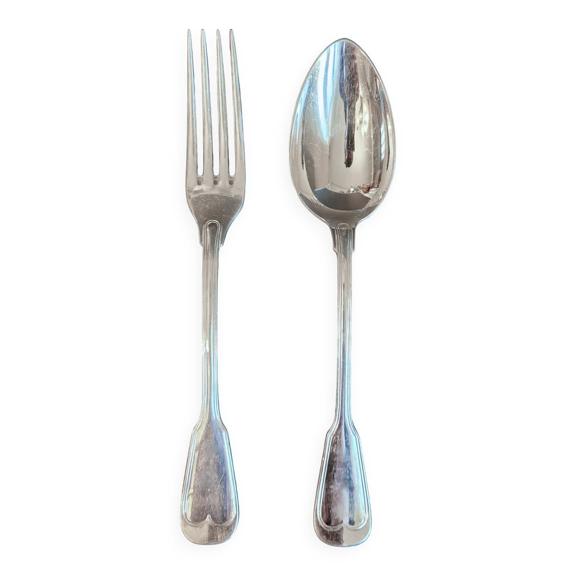 24-piece silver-plated metal cutlery set "Deettjean 190" and their box - Filet de Coeur model - Ref 11