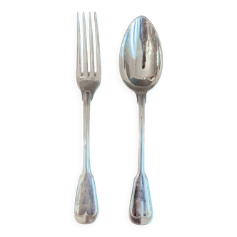 24-piece silver-plated metal cutlery set "Deettjean 190" and their box - Filet de Coeur model - Ref 11