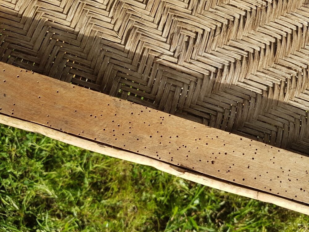 Old rattan deckchair