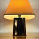 Vintage table lamp in smoked Plexiglas and metal - 1970s design