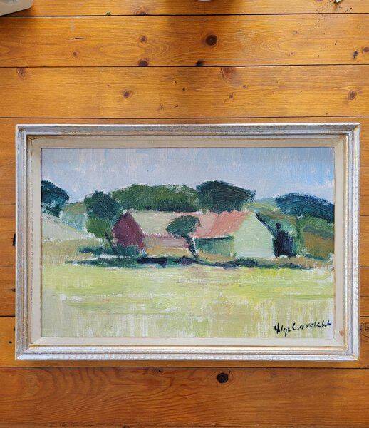 Swedish Oil on Canvas – “Farm, Grevie” by Helge Cardell