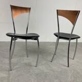 Rare dining chairs in copper by Cattelan italy, 1970s