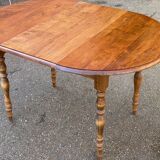Round extendable dining table Louis Philippe 90cm with an extension.