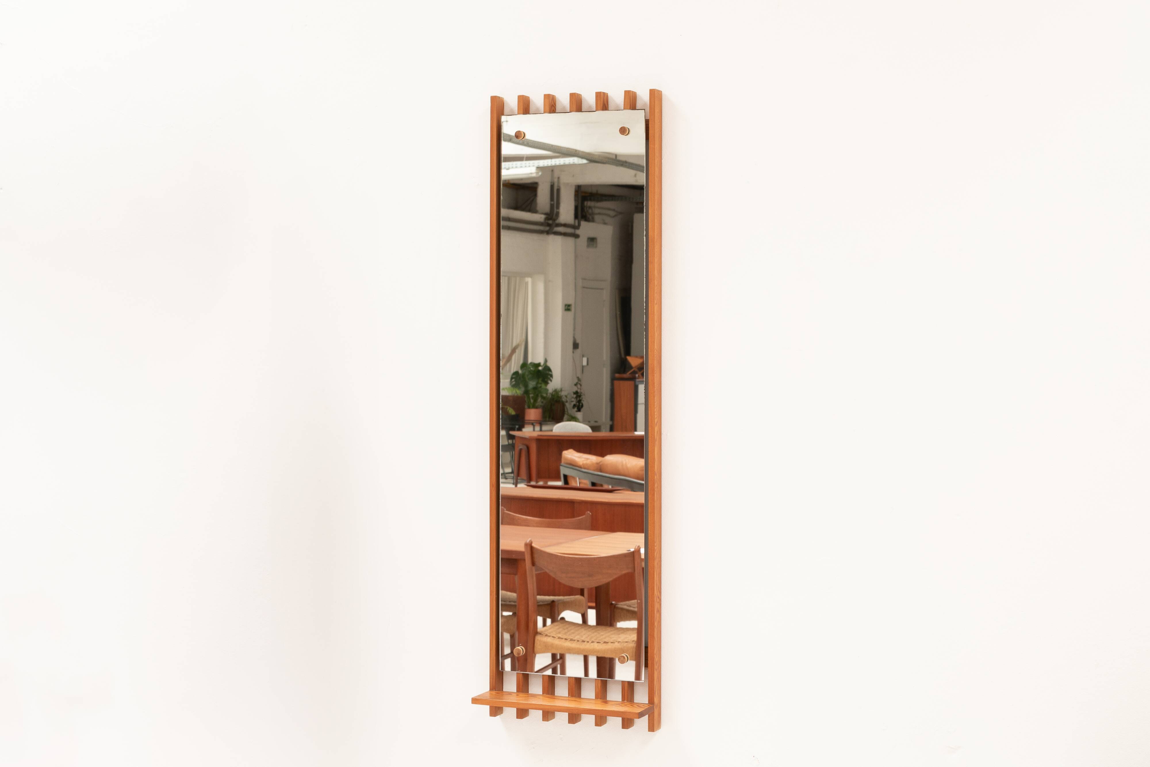 Miroir en pin de Fröseke AB Nybrofabriken, Suède, années 1960