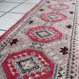 Tapis vintage ouzbek Bukhara fait main en laine et soie – 32 x 97 cm