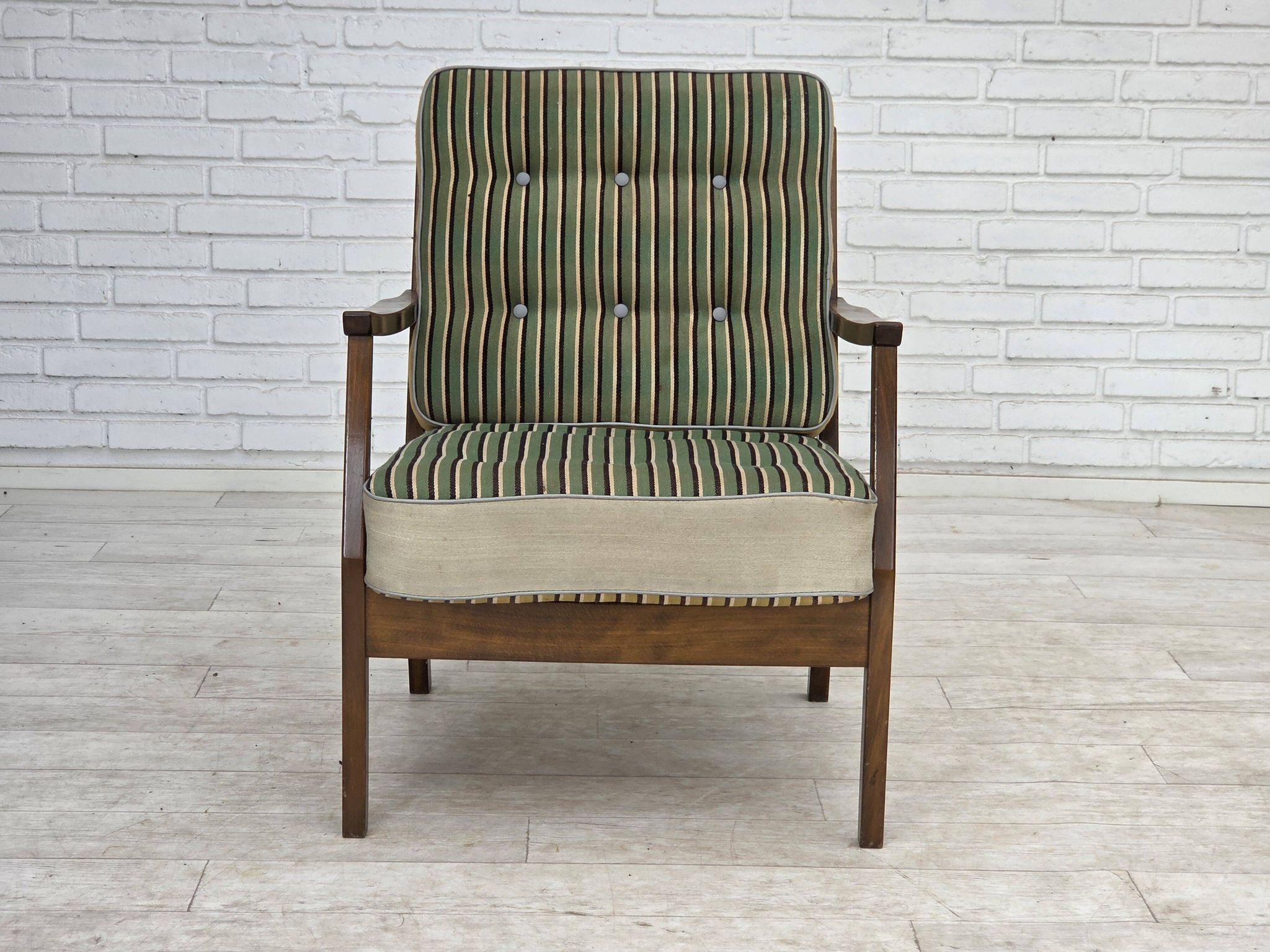 1960s, Danish armchair, furniture wool, beech wood.