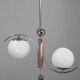 Czechoslovak Art Deco chrome chandelier with opaline glass, 1930s