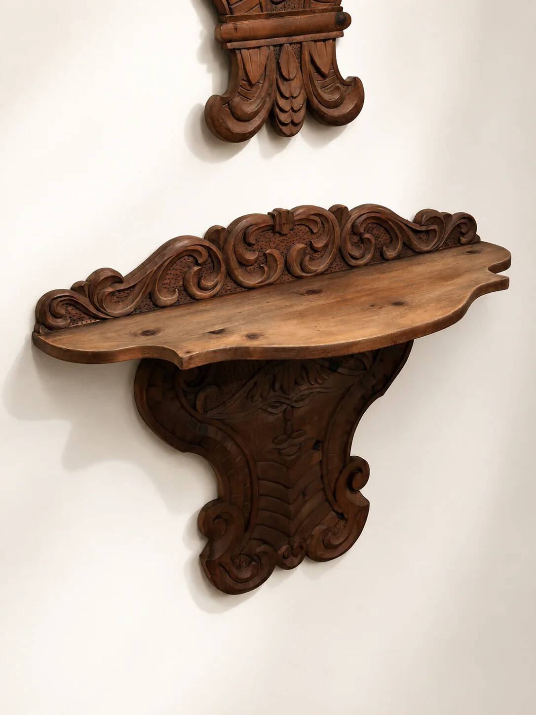 Hand-Carved Mirror & Console Set, Italy 1930’s