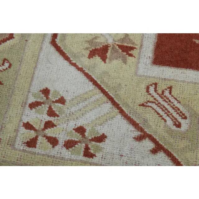 1970s Turkish Oushak Handmade Wool Cotton Red Area Rug 115x192