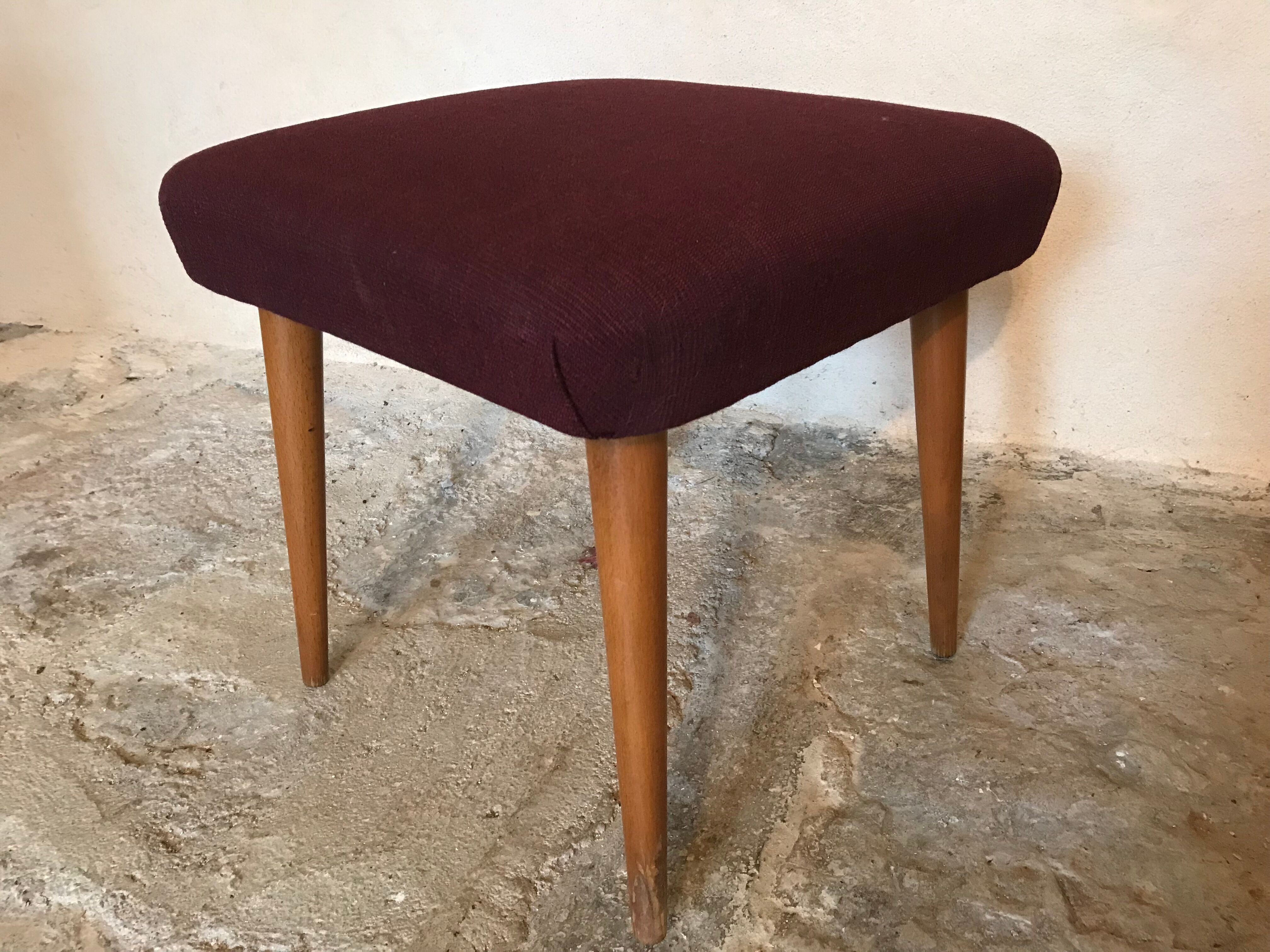 Vintage stool ottoman 1960