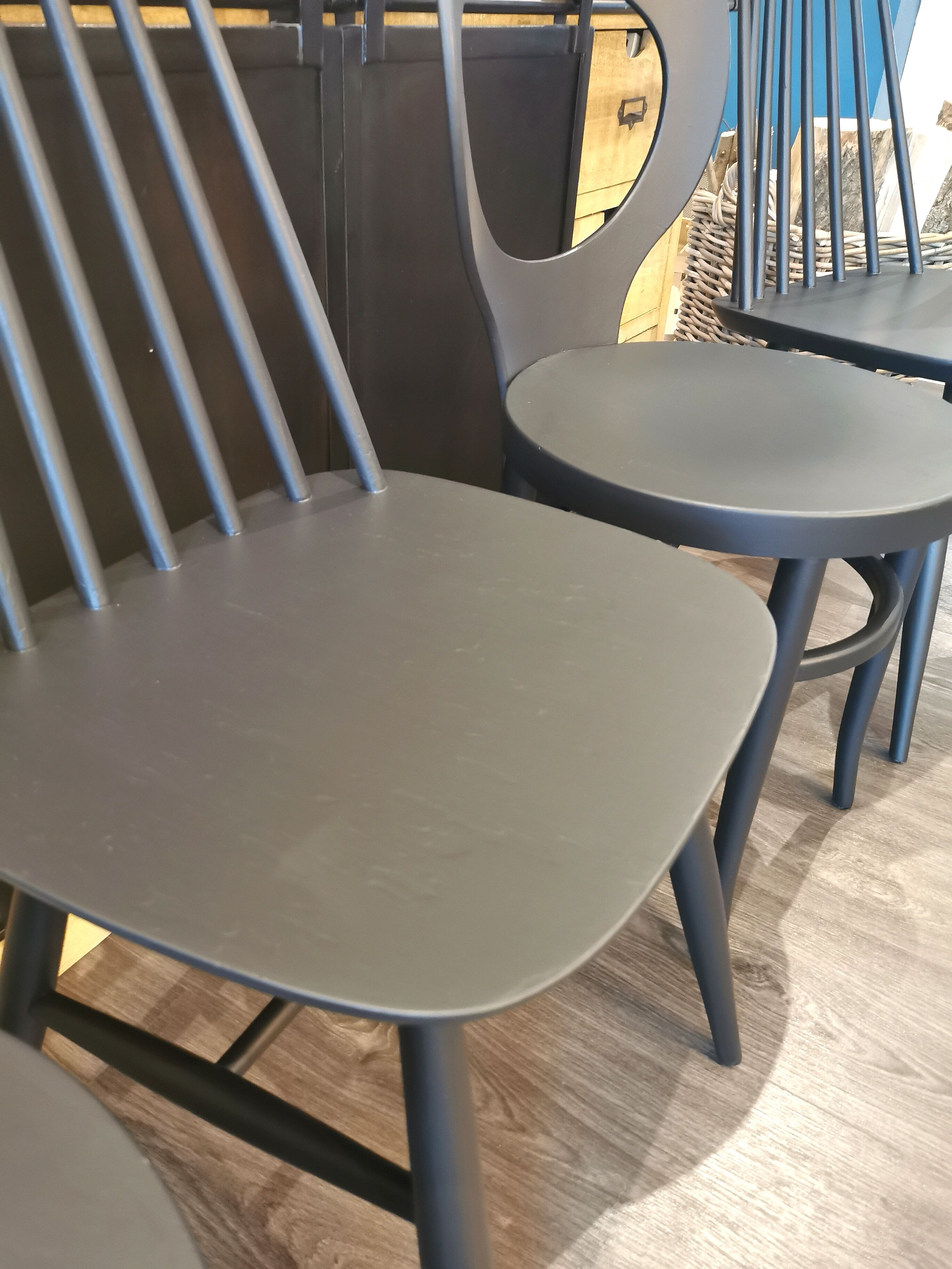 Series of 6 mismatched bistro chairs Baumann and Gizycko