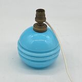 Pied de lampe boule opaline bleu, vintage