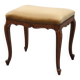 Louis XV Style Walnut Stool with Cabriole Legs and Velvet Seat, France, 20t
