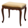 Louis XV Style Walnut Stool with Cabriole Legs and Velvet Seat, France, 20t