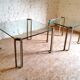 Glass and brass coffee tables by Peter Ghyczy