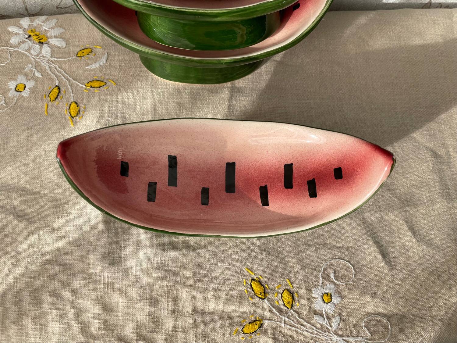 6 Vintage ceramic watermelon bowls