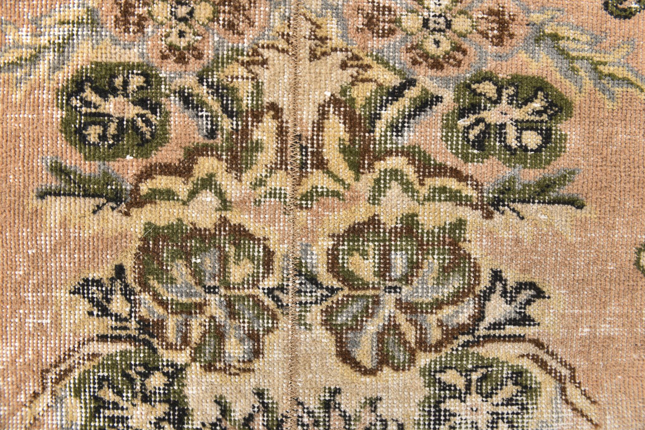 2x9 Rug For Floral Green Turkish Vintage Runner Rug, 64x279Cm SKU 24965
