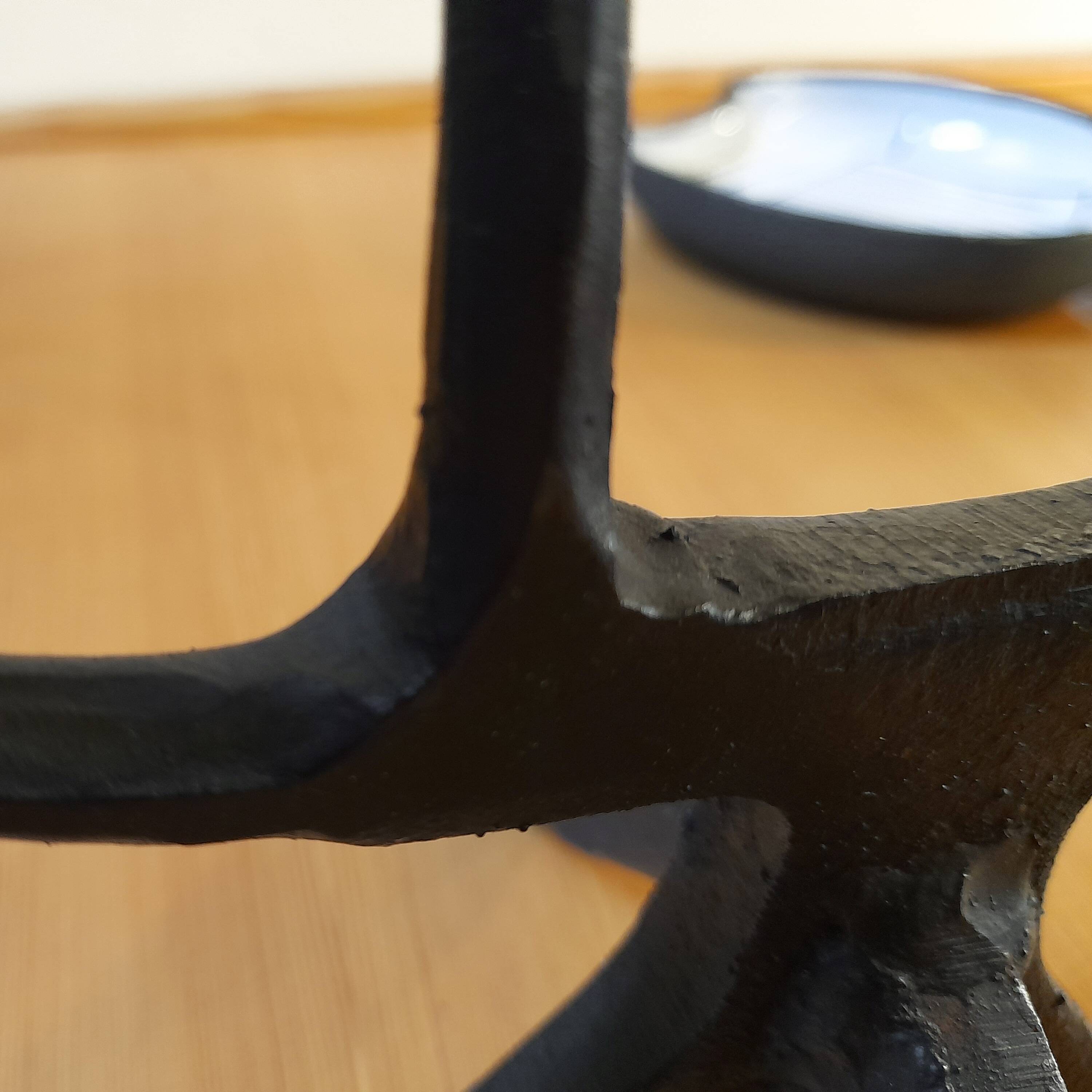 Brutalist wrought iron candlestick, 1960s