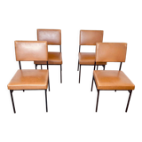 Set of 4 chairs model P60 by A. Philippon and J. Lecoq edited by Airborne.