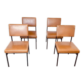 Ensemble de 4 chaises modèle P60 de A. Philippon et J. Lecoq édité par Airborne.