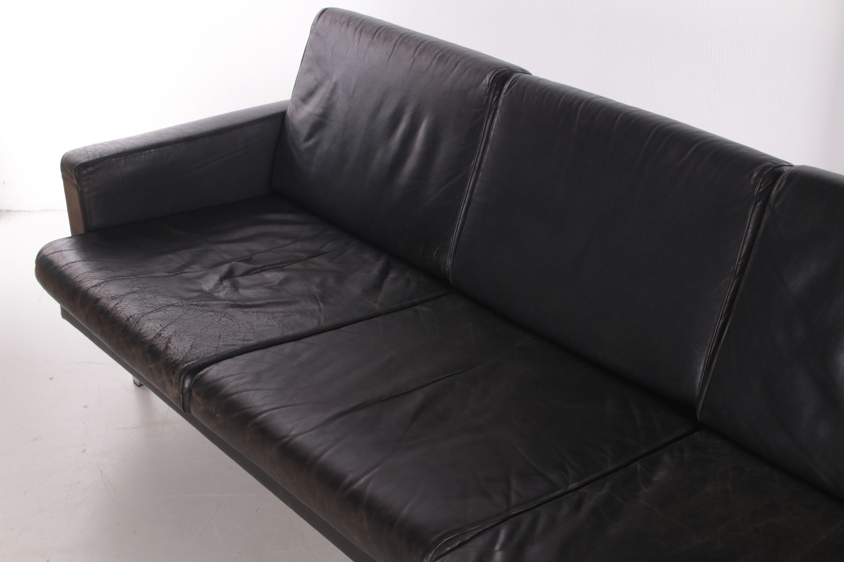 Vintage Dutch design leather BZ55 sofa by Martin Visser for 't Spectrum, 1960s