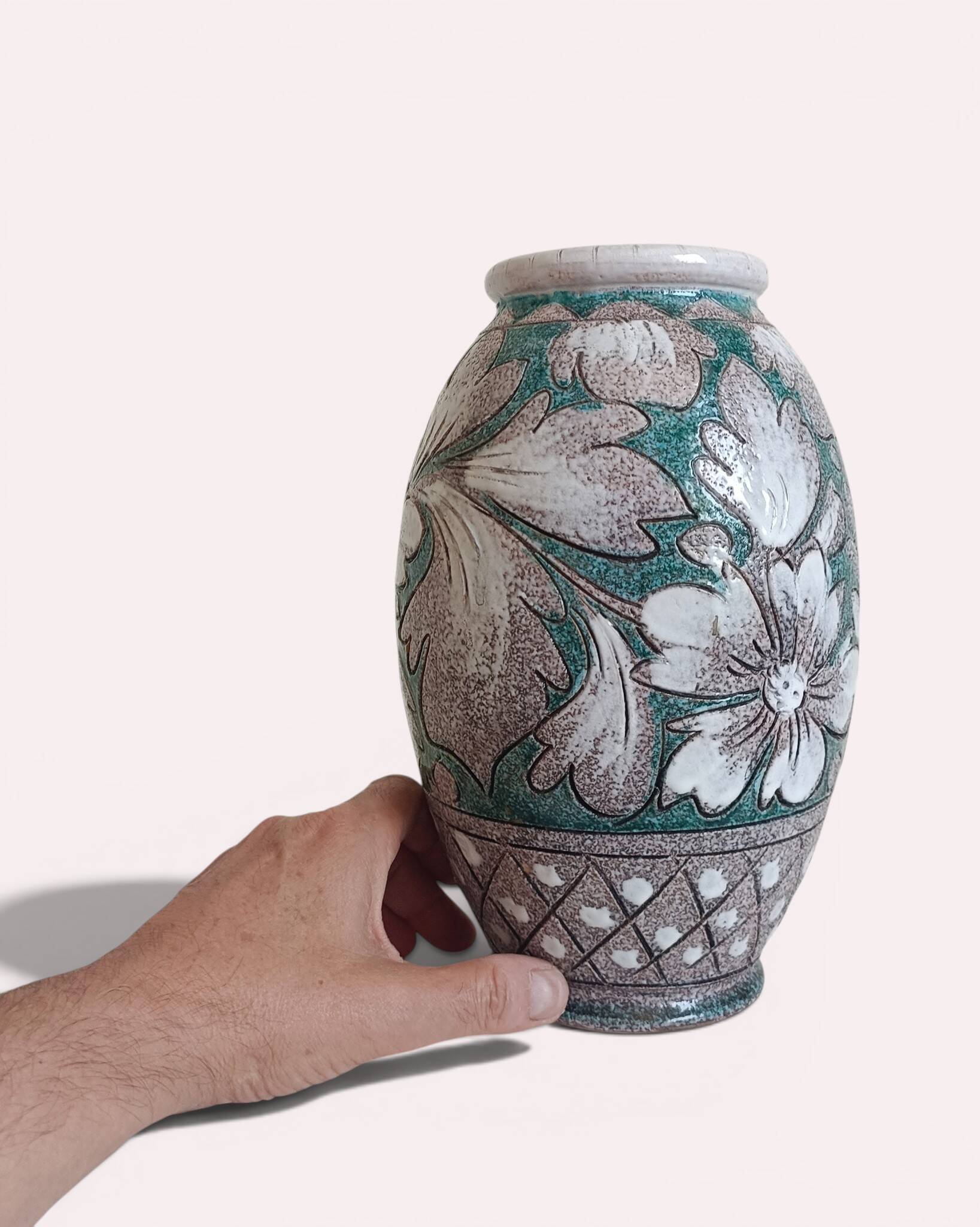 Mid-Century Italian Fratelli Fanciullacci Ceramic Vase, Signed, Tuscany, 1950s