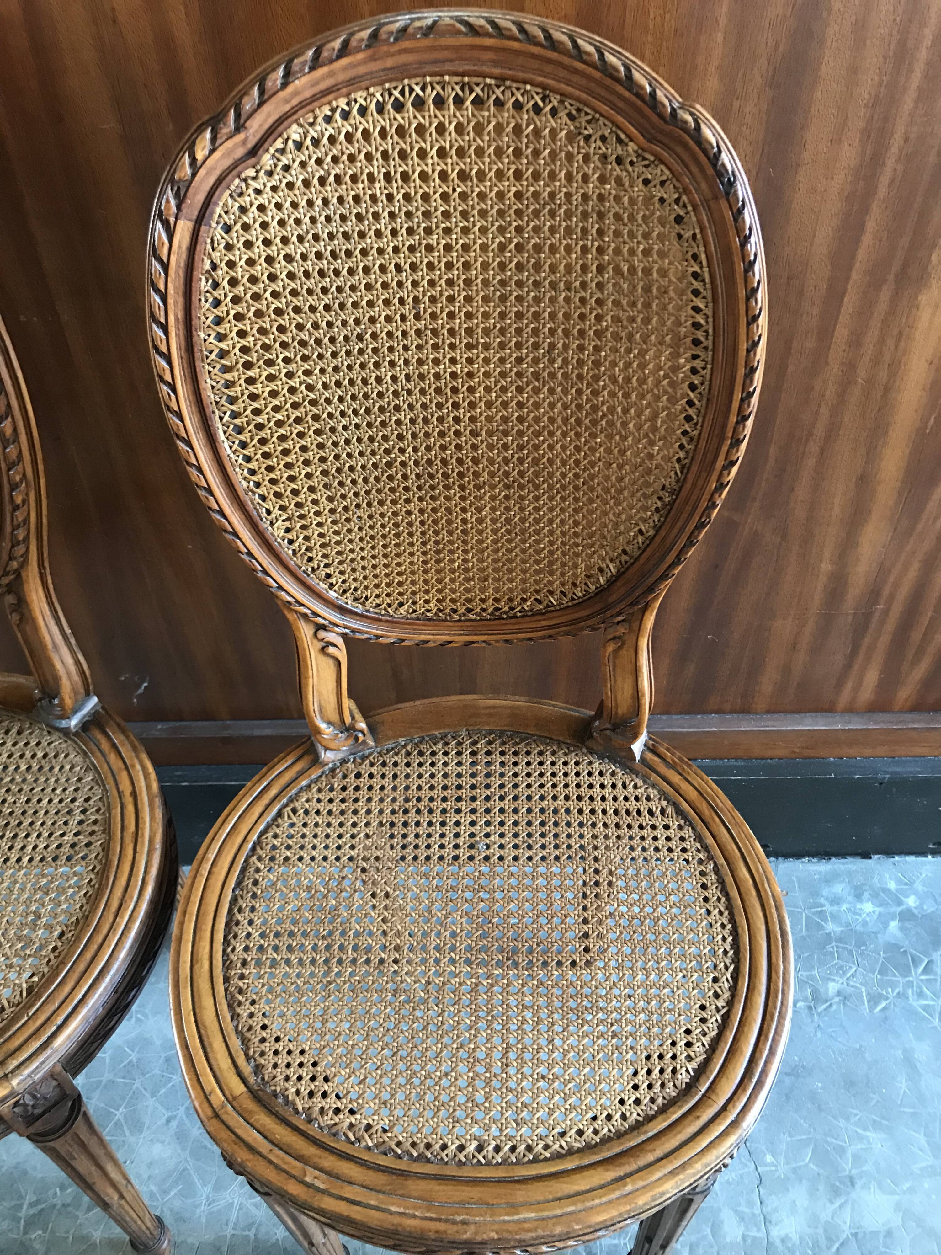 Duo of canned chairs