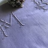 Old linen and cotton sheet tinted in lilac