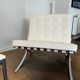White Barcelona chair with ottoman – Knoll 2012 Edition -