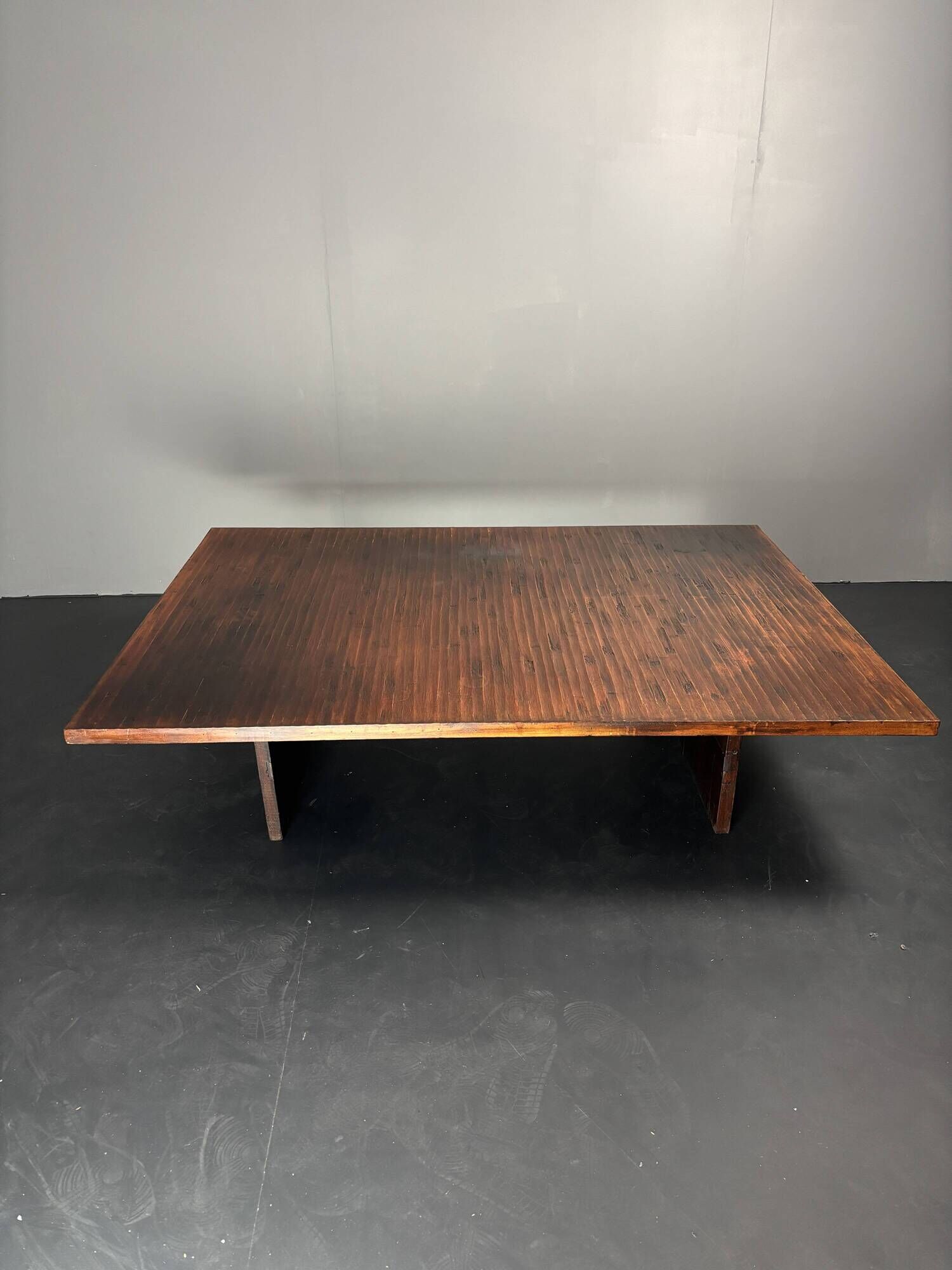 Low Japandi bamboo wabi sabi coffee table by Axel Vervoordt, Belgium 1980s