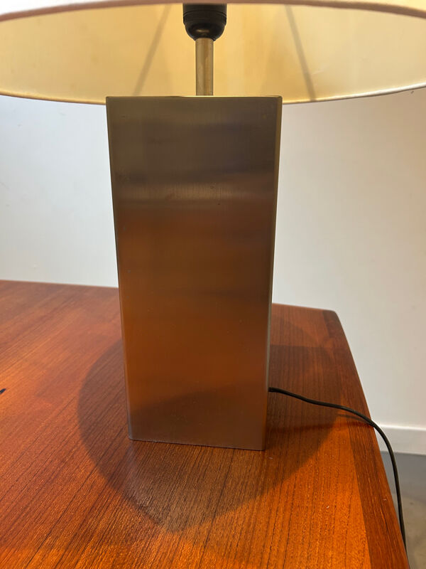 Lampe de table avec pied en alu brossé vintage roche Bobois